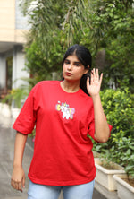 Unicorn Donut Oversized Tee – Red